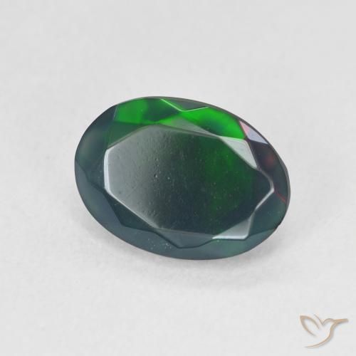 Ópalo negro Multicolor natural de 1.45 ct, Ovalada, Translúcido
