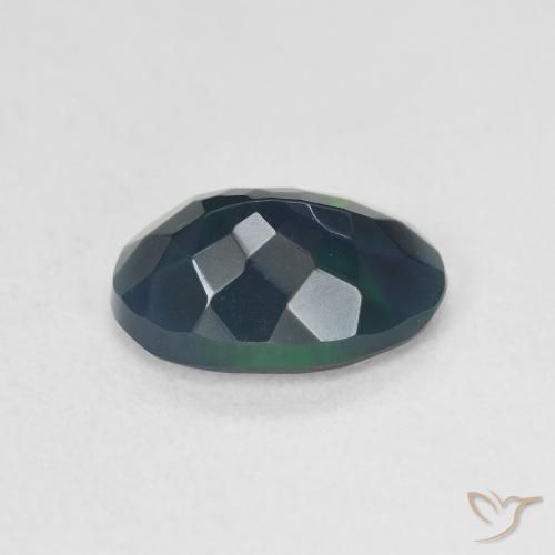 Ópalo negro Multicolor natural de 1.45 ct, Ovalada, Translúcido
