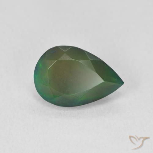 Ópalo negro Multicolor natural de 1.15 ct, En forma de pera, Translúcido