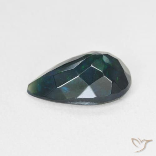 Ópalo negro Multicolor natural de 2.17 ct, En forma de pera, Translúcido