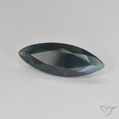 Ópalo negro Multicolor natural de 1.45 ct, Marquesa, Translúcido
