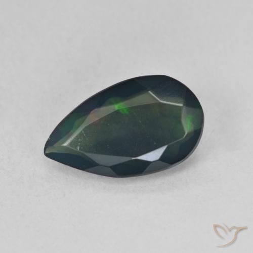 1.12ct Natural Multicolor Ópalo negro, En forma de pera, Translúcido