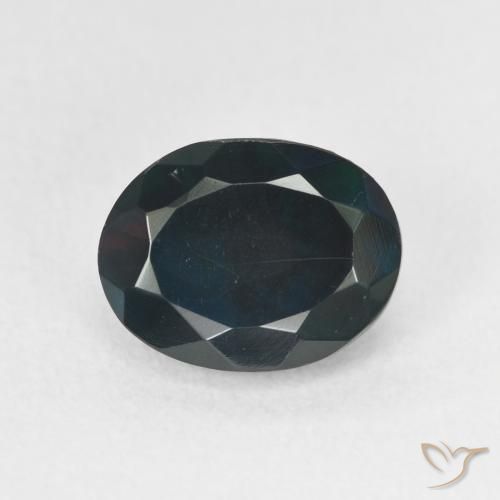1.38ct Natural Multicolor Ópalo negro, Ovalada, Translúcido
