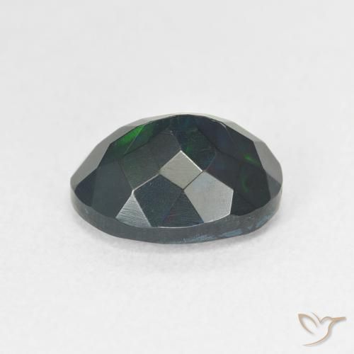 Ópalo negro Multicolor natural de 1.38 ct, Ovalada, Translúcido