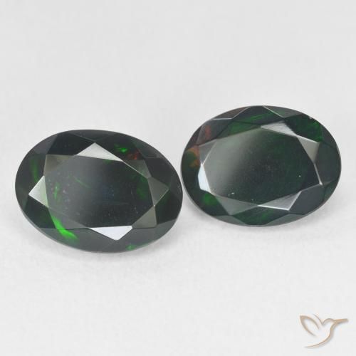 Gemas de Ópalo negro Multicolor natural de 3.63 ct, Ovalada, Translúcido