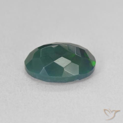 Ópalo negro Multicolor natural de 1.31 ct, Ovalada, Translúcido