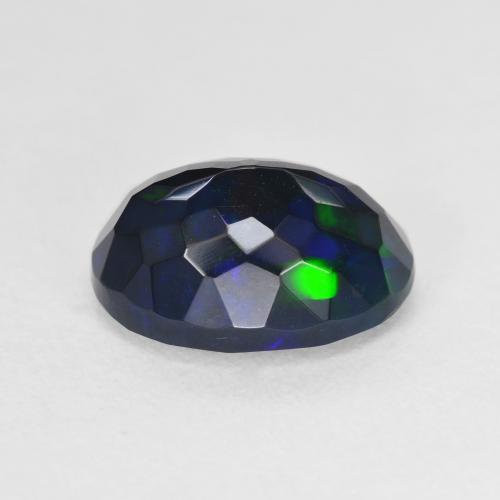 Ópalo negro Multicolor natural de 3.02 ct, Ovalada, Translúcido
