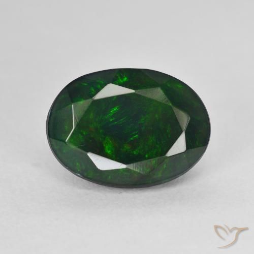 2.67ct Natural Multicolor Ópalo negro, Ovalada, Translúcido