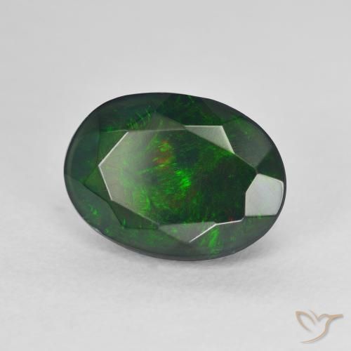Ópalo negro Multicolor natural de 2.67 ct, Ovalada, Translúcido