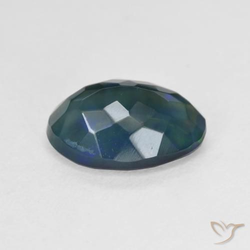 Ópalo negro Multicolor natural de 1.90 ct, Ovalada, Translúcido