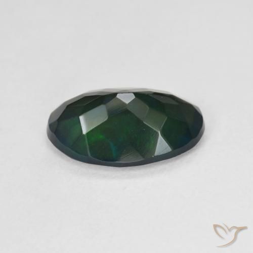 Ópalo negro Multicolor natural de 1.64 ct, Ovalada, Translúcido