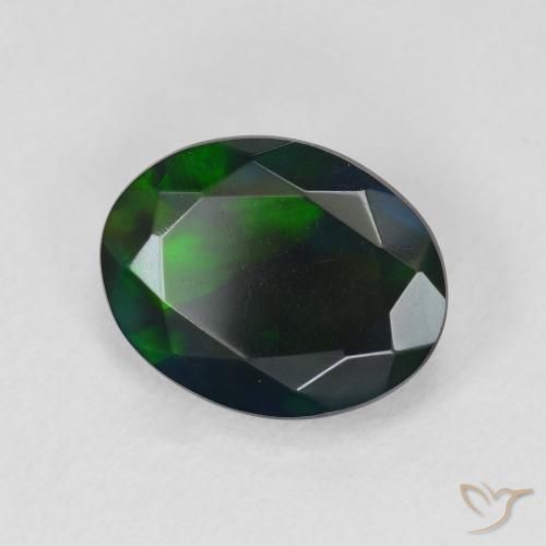 Ópalo negro Multicolor natural de 2.07 ct, Ovalada, Translúcido