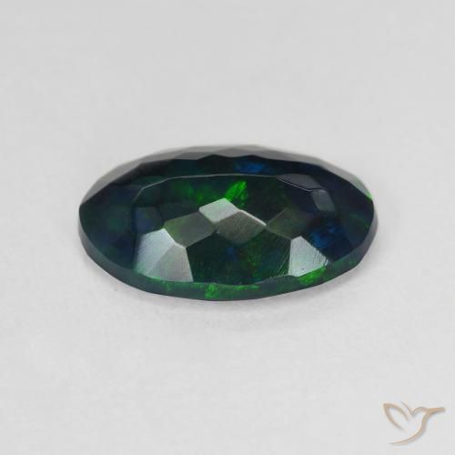 Ópalo negro Multicolor natural de 2.21 ct, Ovalada, Translúcido