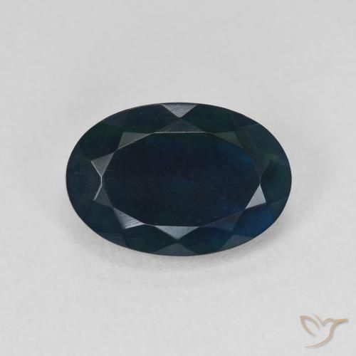 2.04ct Natural Multicolor Ópalo negro, Ovalada, Translúcido