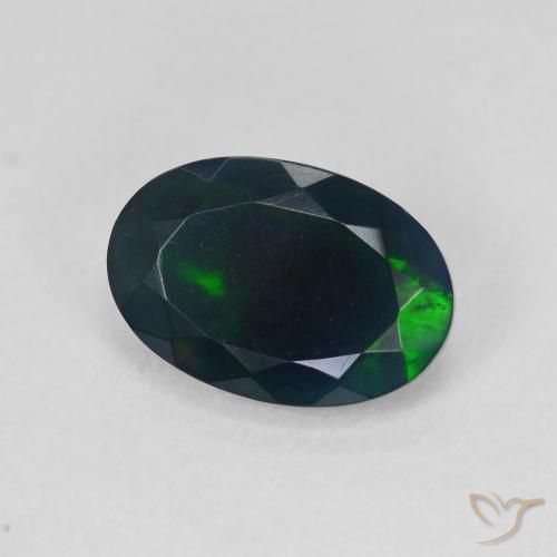 Ópalo negro Multicolor natural de 2.04 ct, Ovalada, Translúcido
