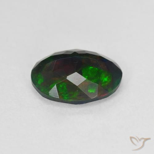Ópalo negro Multicolor natural de 1.25 ct, Ovalada, Translúcido