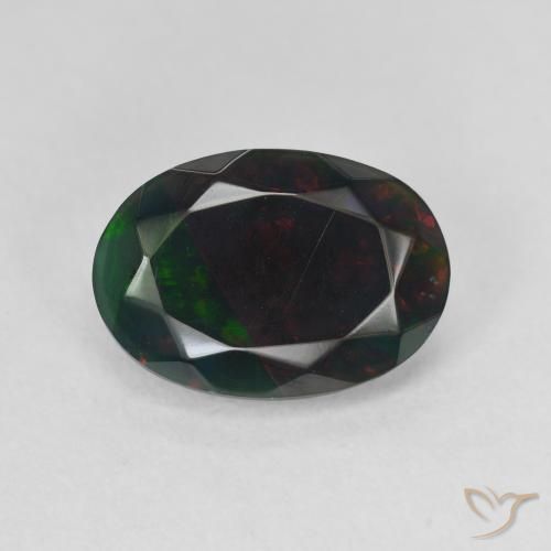 2.23ct Natural Multicolor Ópalo negro, Ovalada, Translúcido