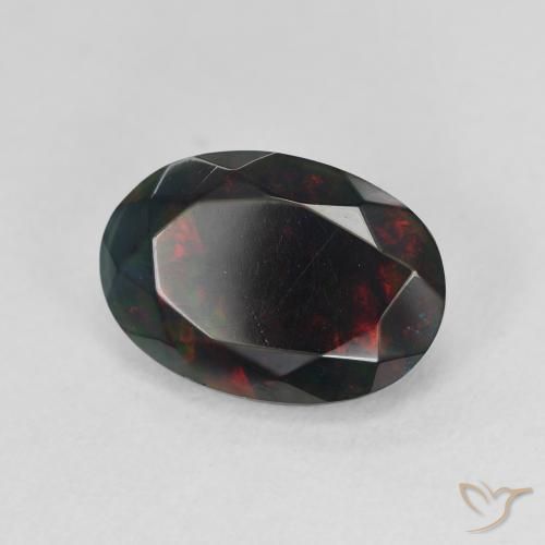 Ópalo negro Multicolor natural de 2.23 ct, Ovalada, Translúcido