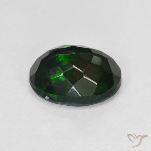 Ópalo negro Multicolor natural de 1.72 ct, Ovalada, Translúcido