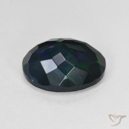 Ópalo negro Multicolor natural de 2.93 ct, Ovalada, Translúcido
