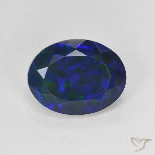 Ópalo negro multicolor natural de 2,17 ct, corte óvalo, translúcido