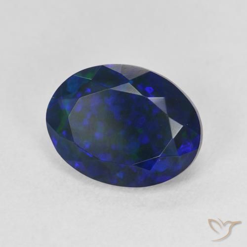 Ópalo negro multicolor natural de 2,17 ct, corte óvalo, translúcido