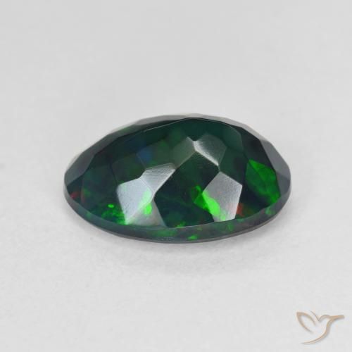 Ópalo negro Multicolor natural de 2.37 ct, Ovalada, Translúcido