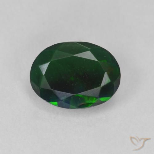 1.29ct Natural Multicolor Ópalo negro, Ovalada, Translúcido