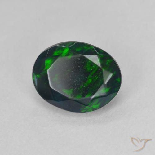 Ópalo negro Multicolor natural de 1.22 ct, Ovalada, Translúcido