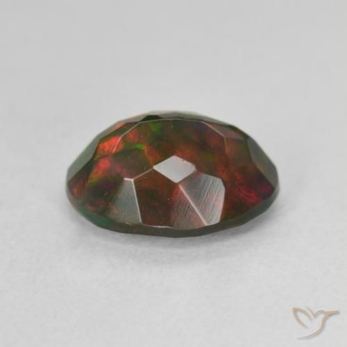 Ópalo Negro Multicolor natural de 1.61 ct, Corte Óvalo, Translúcido