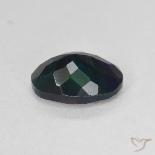 Ópalo negro Multicolor natural de 0.97 ct, Ovalada, Translúcido