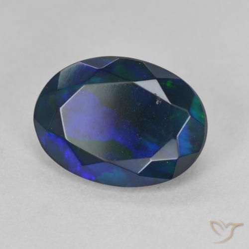 Ópalo negro Multicolor natural de 1.80 ct, Ovalada, Translúcido