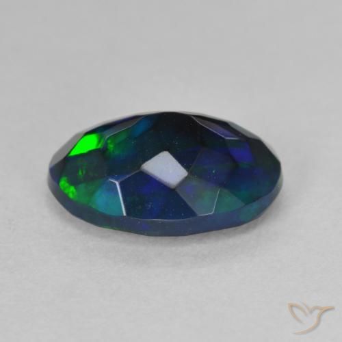 Ópalo negro Multicolor natural de 1.80 ct, Ovalada, Translúcido