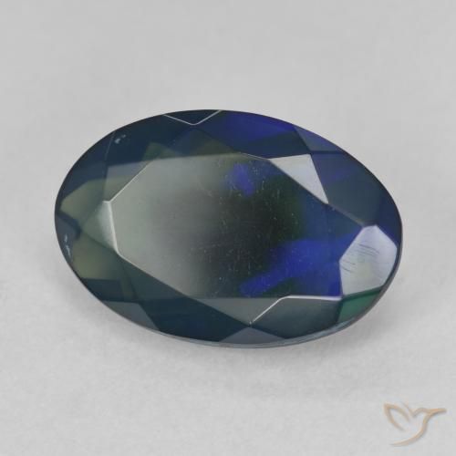 Ópalo negro Multicolor natural de 1.75 ct, Ovalada, Translúcido