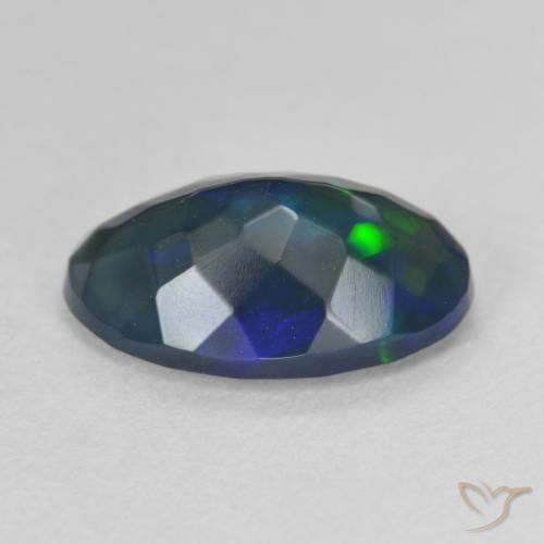 Ópalo negro Multicolor natural de 1.75 ct, Ovalada, Translúcido