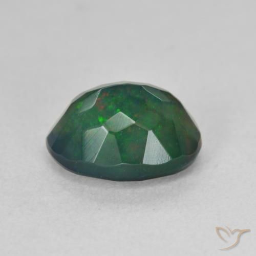 Ópalo negro Multicolor natural de 1.43 ct, Ovalada, Translúcido