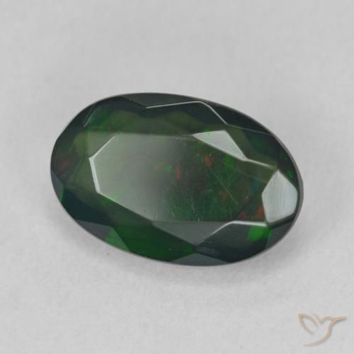 Ópalo negro Multicolor natural de 1.52 ct, Ovalada, Translúcido
