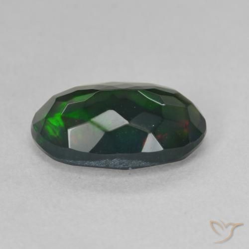 Ópalo negro Multicolor natural de 1.52 ct, Ovalada, Translúcido