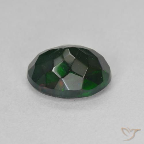 Ópalo negro Multicolor natural de 1.17 ct, Ovalada, Translúcido