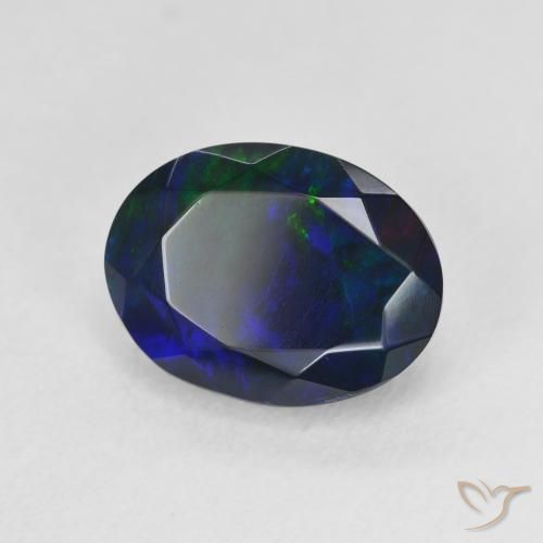 Ópalo negro Multicolor natural de 2.18 ct, Ovalada, Translúcido