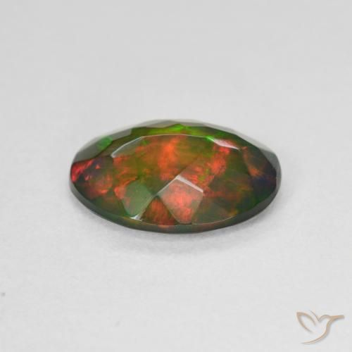 Ópalo negro Multicolor natural de 1.90 ct, Ovalada, Translúcido