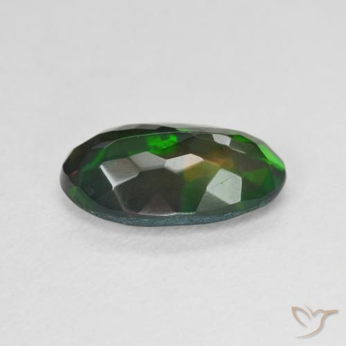 Ópalo negro Multicolor natural de 2.10 ct, Ovalada, Translúcido