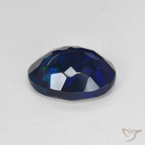 Ópalo negro Multicolor natural de 1.66 ct, Ovalada, Translúcido