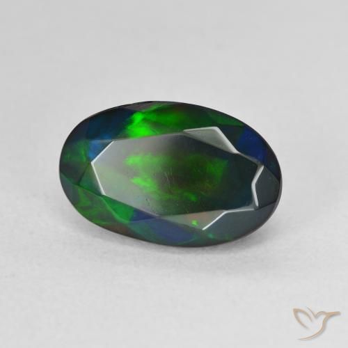Ópalo negro Multicolor natural de 2.75 ct, Ovalada, Translúcido