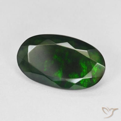 Ópalo negro Multicolor natural de 3.33 ct, Ovalada, Translúcido