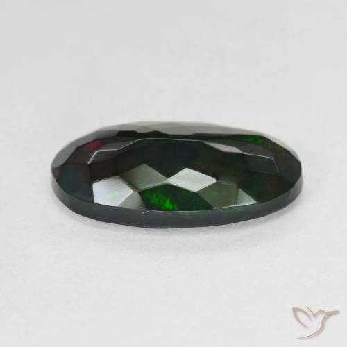 Ópalo negro Multicolor natural de 3.33 ct, Ovalada, Translúcido