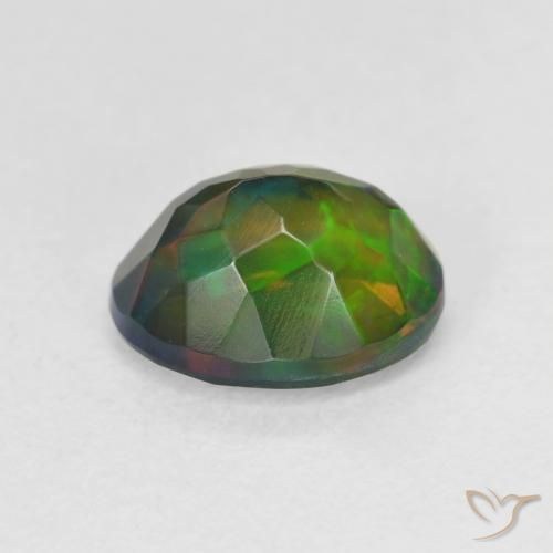 Ópalo negro Multicolor natural de 1.60 ct, Ovalada, Translúcido