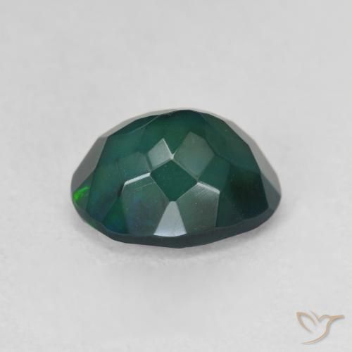Ópalo negro Multicolor natural de 1.38 ct, Ovalada, Translúcido