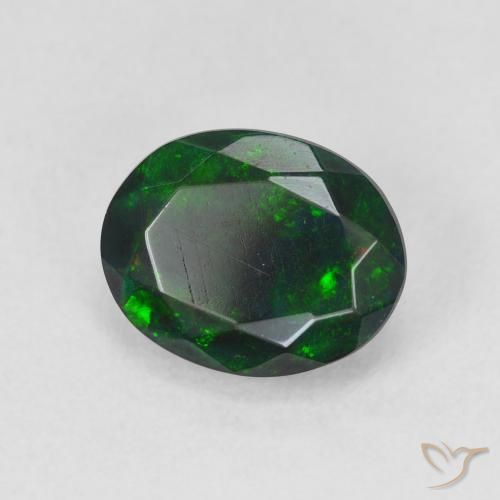 Ópalo negro Multicolor natural de 1.55 ct, Ovalada, Translúcido