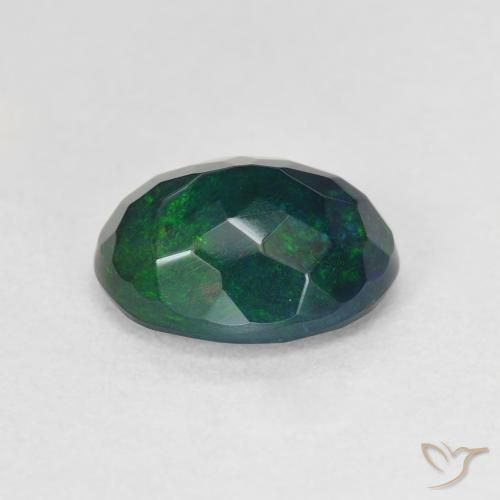 Ópalo negro Multicolor natural de 1.55 ct, Ovalada, Translúcido